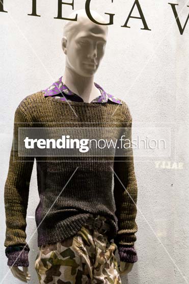 Milan shopping windows Bottega Veneta